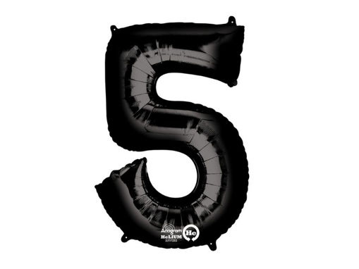 Picture of FOIL BALLOON NUMBER 5 BLACK 34 INCH